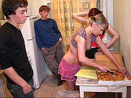 Pizza Night Turns Into a Real Sex Party