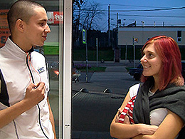 Quickie with Redhead in Nylons