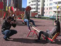 Foursome with Redhead and Asian Teens